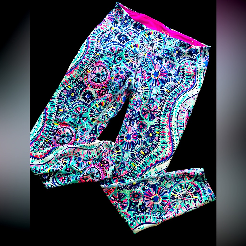 Lilly Pulitzer Nwot Upf 50+ Luxletic Weekender Fitness Leggings Size M .